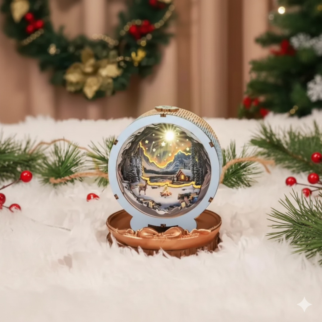 GlowCraft™ – 3D Wooden Christmas Puzzle Lamp