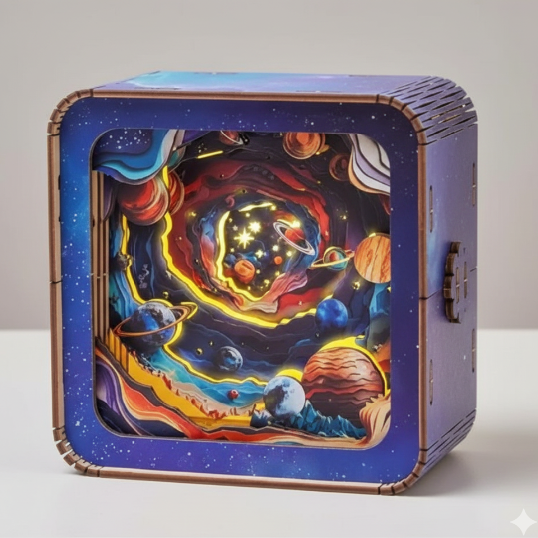 GlowCraft™ – 3D Wooden Christmas Puzzle Lamp