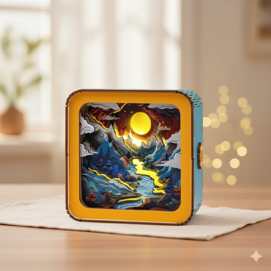 GlowCraft™ – 3D Wooden Christmas Puzzle Lamp