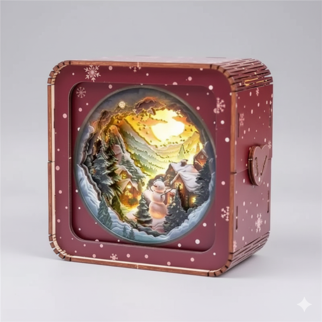 GlowCraft™ – 3D Wooden Christmas Puzzle Lamp