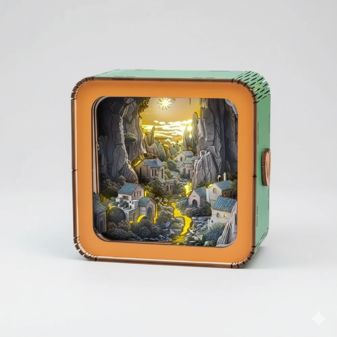 GlowCraft™ – 3D Wooden Christmas Puzzle Lamp