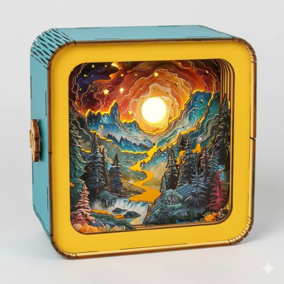 GlowCraft™ – 3D Wooden Christmas Puzzle Lamp