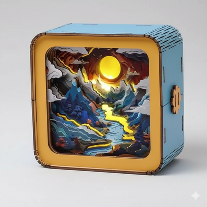 GlowCraft™ – 3D Wooden Christmas Puzzle Lamp