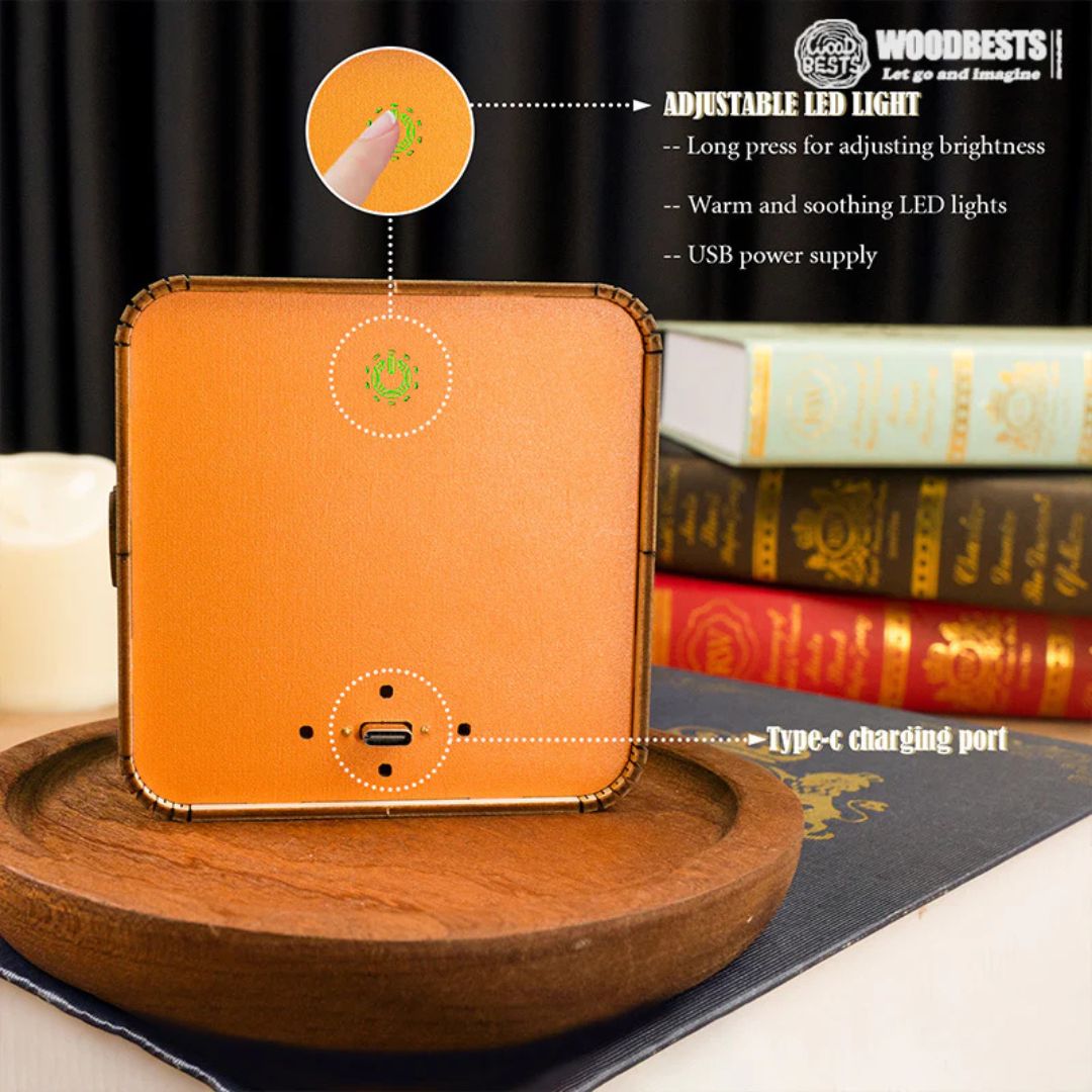 GlowCraft™ – 3D Wooden Christmas Puzzle Lamp