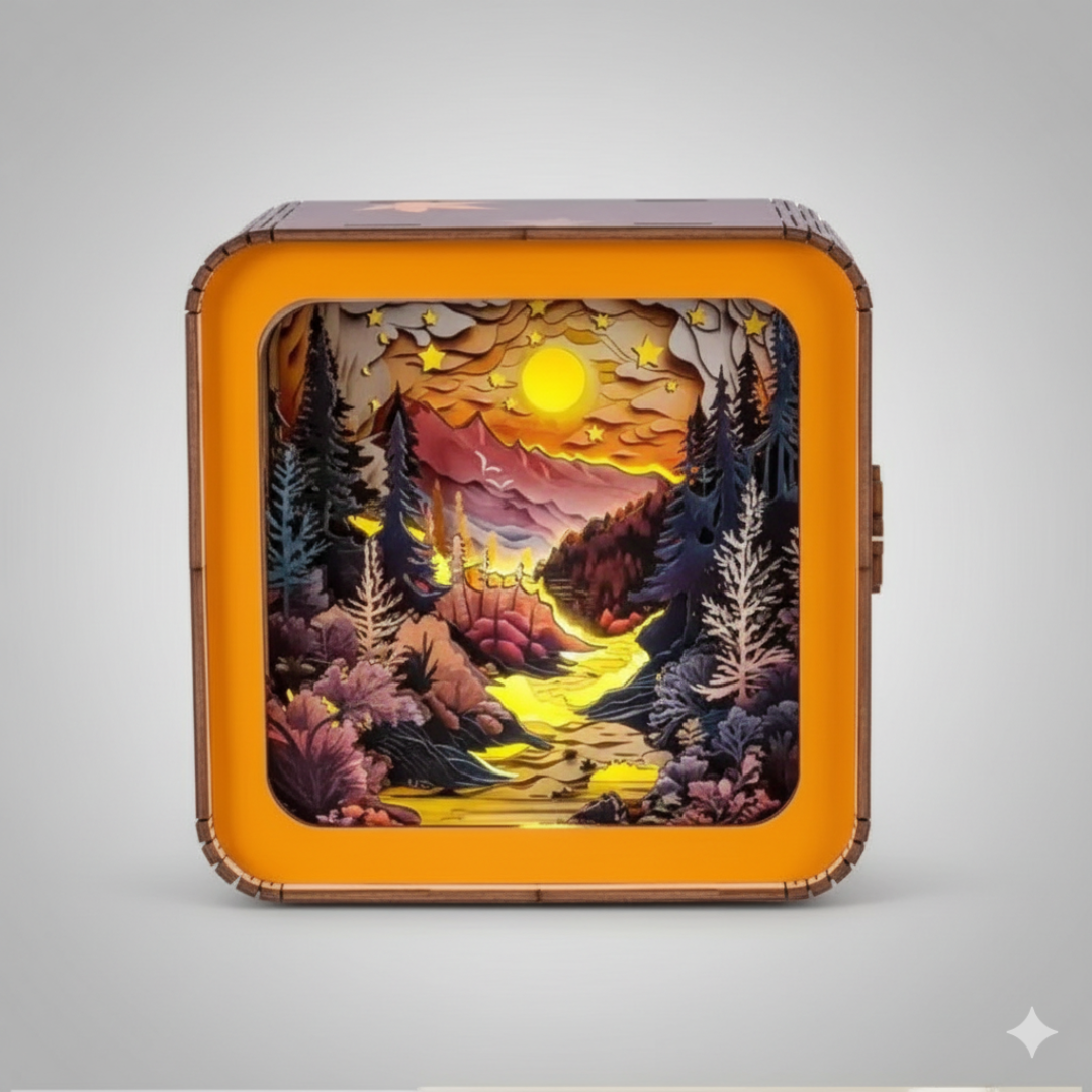 GlowCraft™ – 3D Wooden Christmas Puzzle Lamp