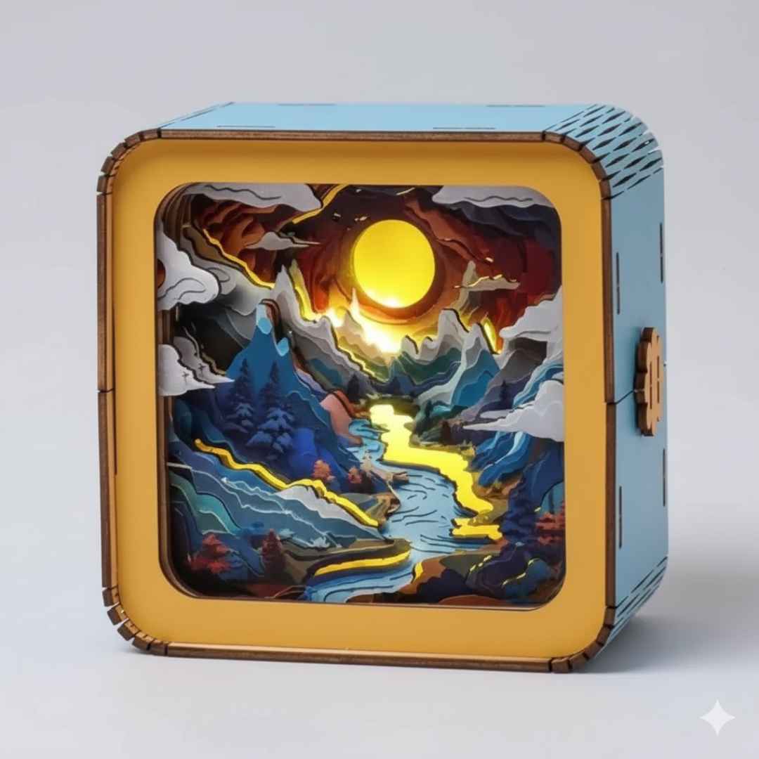 GlowCraft™ – 3D Wooden Christmas Puzzle Lamp