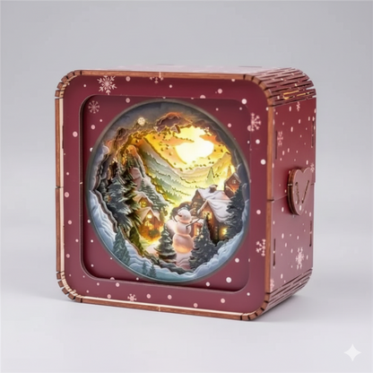 GlowCraft™ – 3D Wooden Christmas Puzzle Lamp