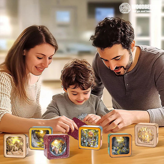 GlowCraft™ – 3D Wooden Christmas Puzzle Lamp